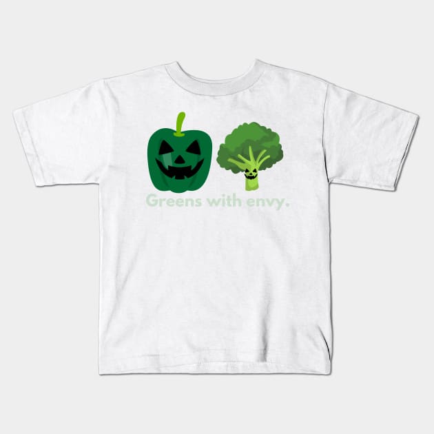 Greens with envy | Funny Halloween design Kids T-Shirt by Fayn